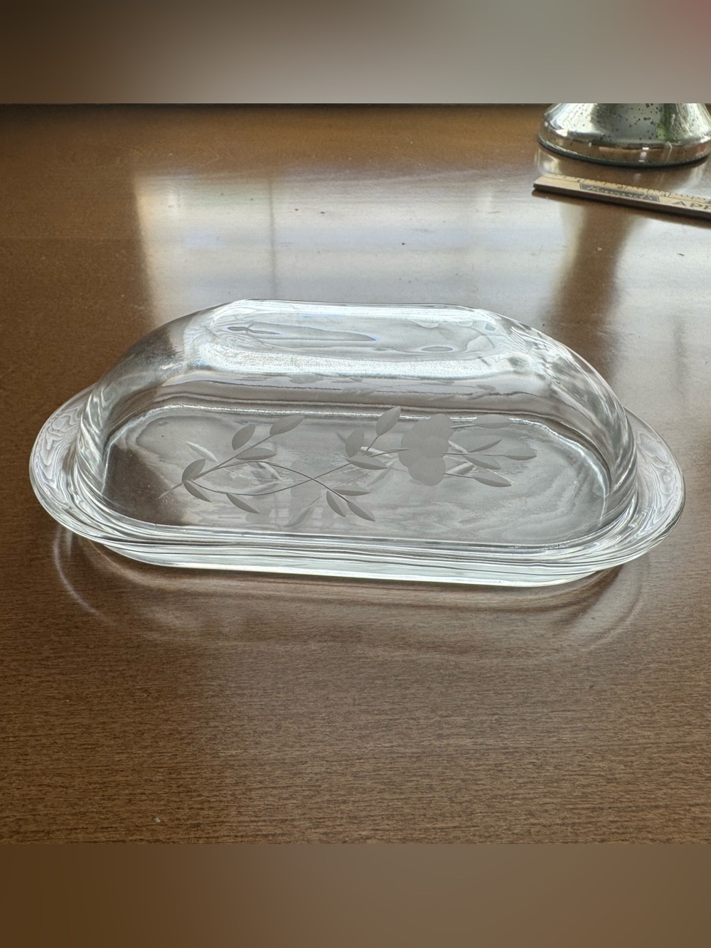 Vintage Princess House Heritage Crystal Oval 1/4 lb Covered Butter Dish with Lid